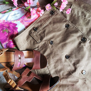 Ann Taylor Double Breasted A-Line Skirt